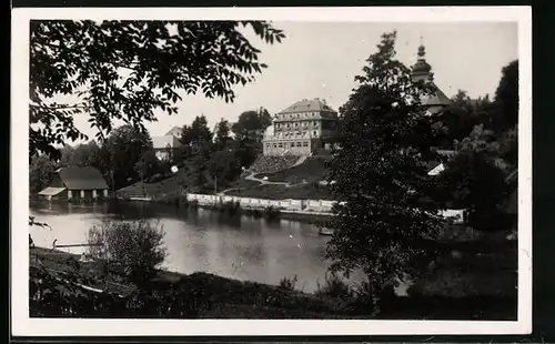 AK Rokitnitz / Rokytnice v Orlickych Horach, Teilansicht am Wasser