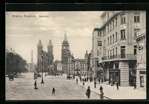 AK Königgrätz / Hradec Kralove, Namesti, Rathaus