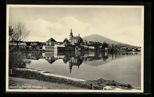 AK Hohlen /Holany, Ortsansicht mit See