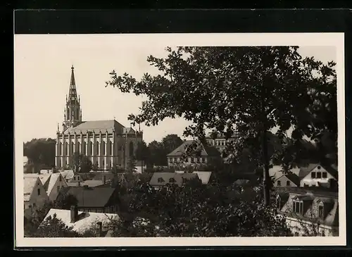 AK Chrastava, Teilansicht mit Kirche