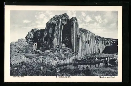 AK Steinschönau, Blick zu den Herrnhausfelsen