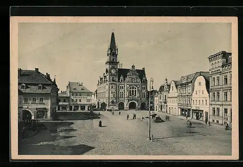 AK Friedland / Frydlant, Marktplatz aus der Vogelschau