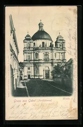 AK Deutsch Gabel / Jablone v Podjestedi, Kirche