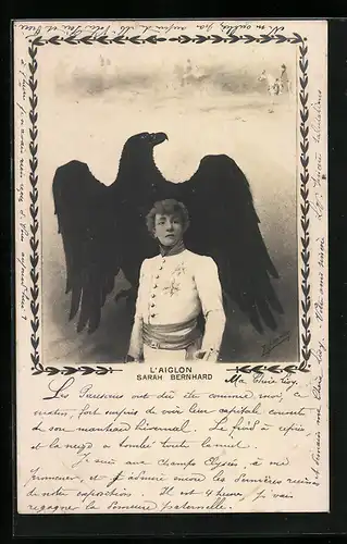 AK Schauspielerin Sarah Bernhardt in L`Aiglon