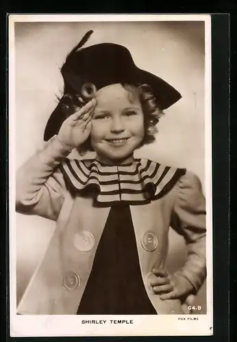 AK Schauspielerin Shirley Temple salutiert