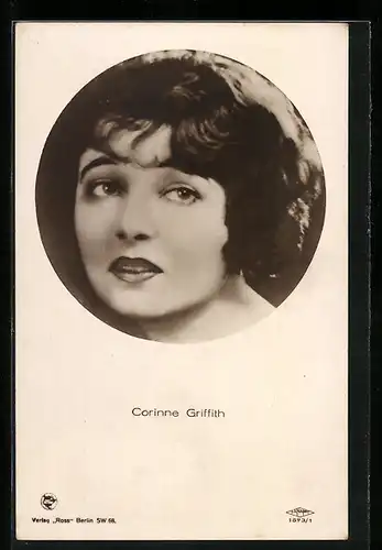 AK Schauspielerin Corinne Griffith mit sehnsuchtsvollem Blick