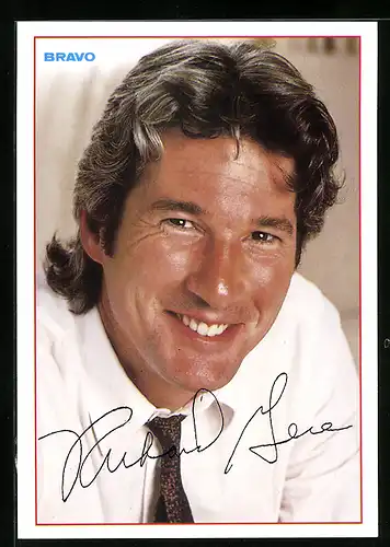 AK Schauspieler Richard Gere im Hemd mit Krawatte