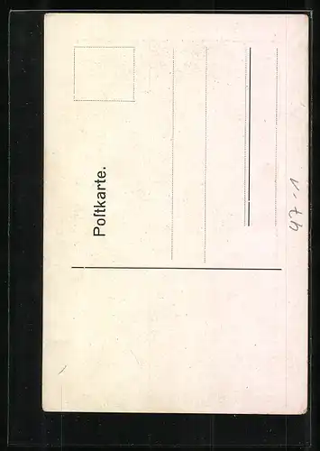 Künstler-AK Semesterschluss-Commers G. 1. C. 24.03.1916, Putto mit Füllhorn