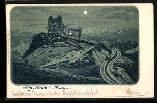 Lithographie Rigi-Kulm, Hotel