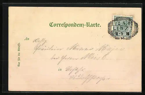 Lithographie Pöstlingberg, Bergbahn mit Blick zur Kirche