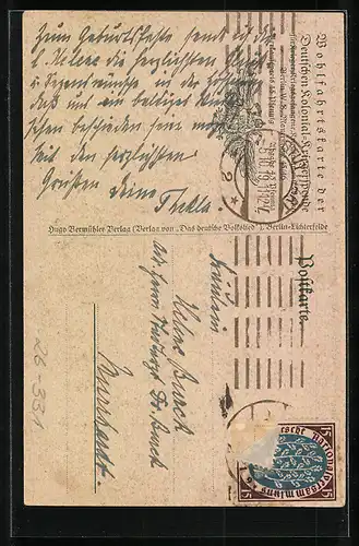 Künstler-AK Hans Baluschek: Brüder, das ist deutscher Wein