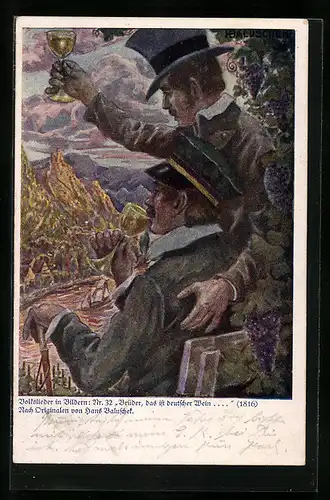 Künstler-AK Hans Baluschek: Brüder, das ist deutscher Wein