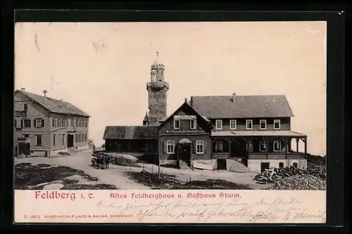 AK Feldberg i. T., Altes Feldberghaus u. Gasthaus Sturm