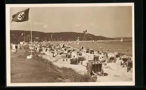 AK Ostseebad Timmendorferstrand, Strandleben mit n