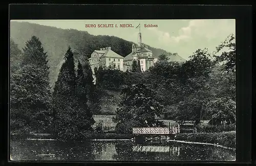 AK Burg Schlitz i. Meckl., Partie am Schloss
