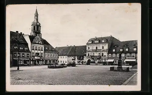 AK Pulsnitz, Fleicherei und Restaurant am Marktplatz