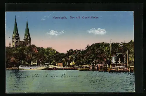 AK Neuruppin, See mit Klosterkirche