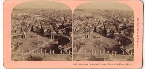 Stereo-Fotografie B. W. Kilburn, Littleton, Ansicht Rom, Granest view of all from the Dome of St. Peter
