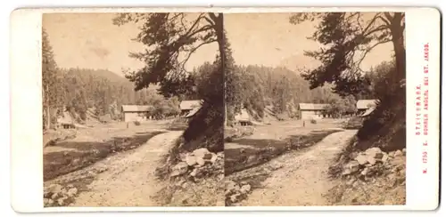 Stereo-Fotografie Alois Beer, Klagenfurt, Ansicht St. Jakob, Blick auf den Gutshof E. Bohrer Anderl