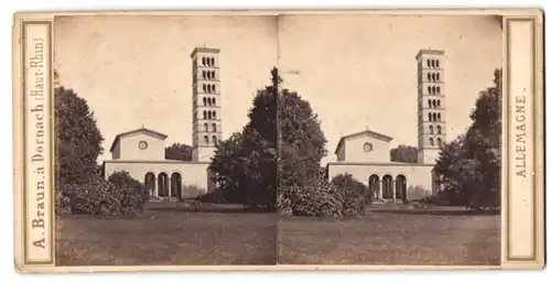 Stereo-Fotografie A. Braun, Dornach, Ansicht Potsdam, Blick auf die Friedrichskirche mit Glockenturm