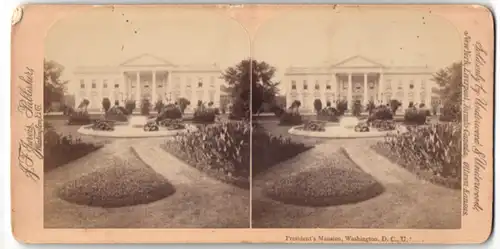 Stereo-Fotografie J. F. Jarvis, Washington D.C., Ansicht Washington D.C., Blick auf das Weisse Haus des Präsidenten