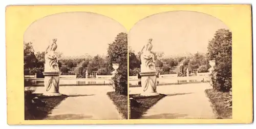 Stereo-Fotografie unbekannter Fotograf, Ansicht Potsdam, Blick in den Park von Schloss Sanssousi