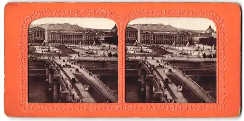 Stereo-Fotografie unbekannter Fotograf, Ansicht Paris, Place de la Concorde, Halt gegen's Licht