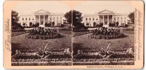 Stereo-Fotografie Underwood & Underwood, New York, Ansicht Washington D.C., White House, President's Mansion
