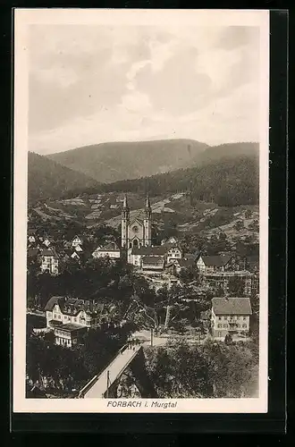 AK Forbach i. Murgtal, Ortsansicht aus der Vogelschau
