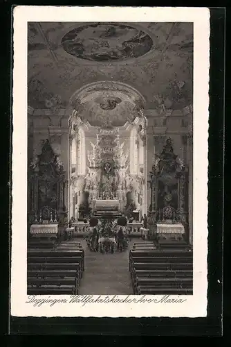 AK Deggingen, Wallfahrtskirche Ave Maria, Innenansicht