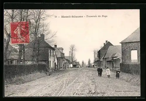 AK Mesnil-Rèaume, Traversée du Pays