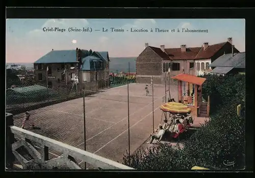 AK Criel-Plage, Le Tennis, Location à l`heure et à l`abonnement