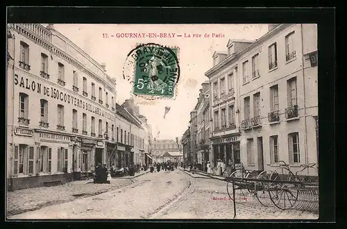 AK Gournay-en-Bray, La rue de Paris