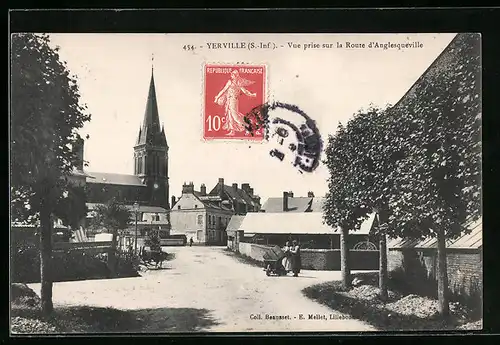 AK Yerville, Vue prise sur la Route d`Anglesqueville