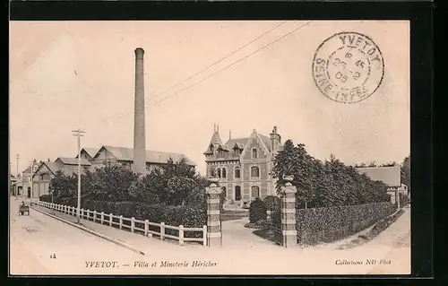 AK Yvetot, Villa et Minoterie Hericher
