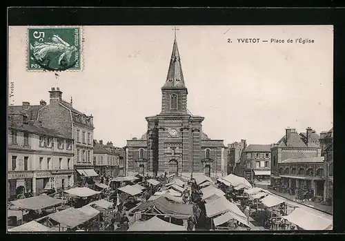 AK Yvetot, Place de l`Église