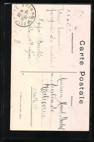 AK Saint-Valéry-en-Caux, Segelpartie am Abend