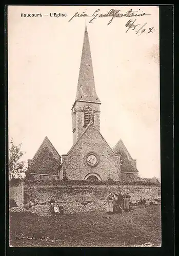 AK Haucourt, l'église