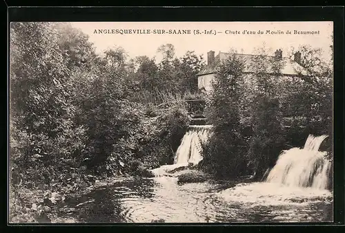 AK Anglesqueville-sur-Saane, Chute d`eau du Moulin de Beaumont