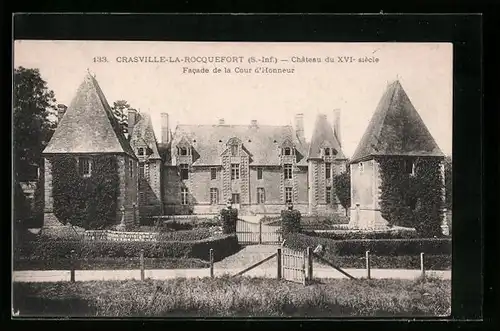 AK Crasville-la-Rocquefort, Facade de la Cour d'Honneur