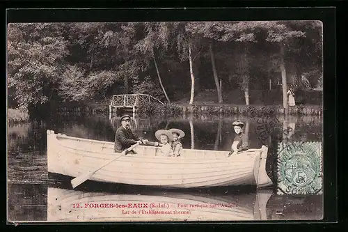AK Forges-les-Eaux, Pont rustique sur l`Andelle, Lac de l`Établissement thermal