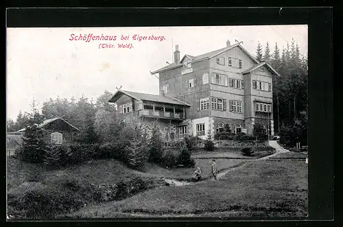 AK Elgersburg, Partie am Hotel Schöfferhaus