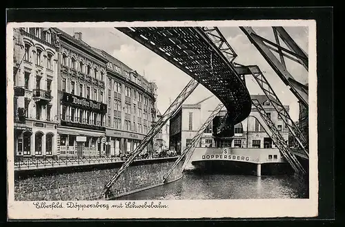 AK Elberfeld-Döppersberg, Ortsansicht mit Schwebebahn