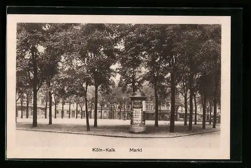 AK Köln-Kalk, Markt, Litfasssäule