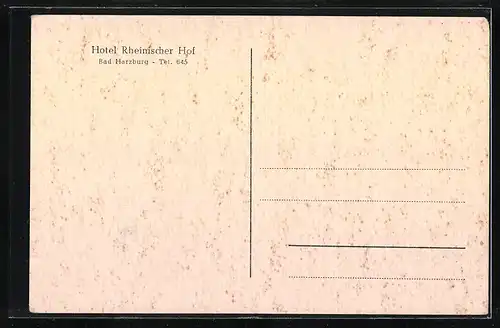 AK Bad Harzburg, Hotel Rheinischer Hof mit Strasse
