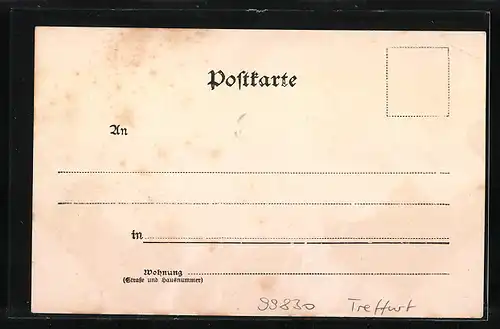 AK Treffurt, Ortsansicht mit Bilstein, Heldrastein, Fürstenstein, Höllenthal /Werrathal