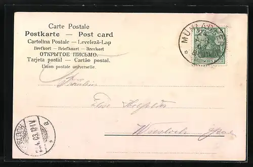 AK Mühlacker, Ortsansicht mit Uferstrasse aus der Vogelschau