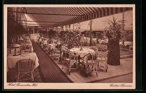 AK Berlin, Hotel Russischer Hof, Georgenstrasse 21-22, Garten-Terrasse