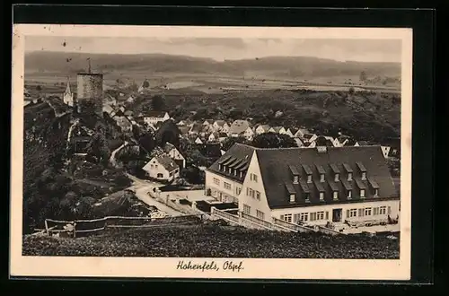 AK Hohenfels /Obpf., Gesamtansicht mit Bergen aus der Vogelschau