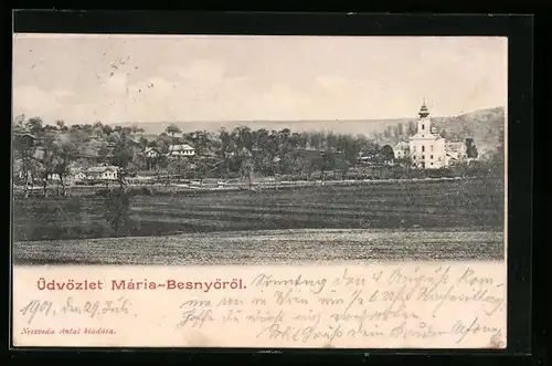 AK Mária-Besnyö, Teilansicht mit Kirche